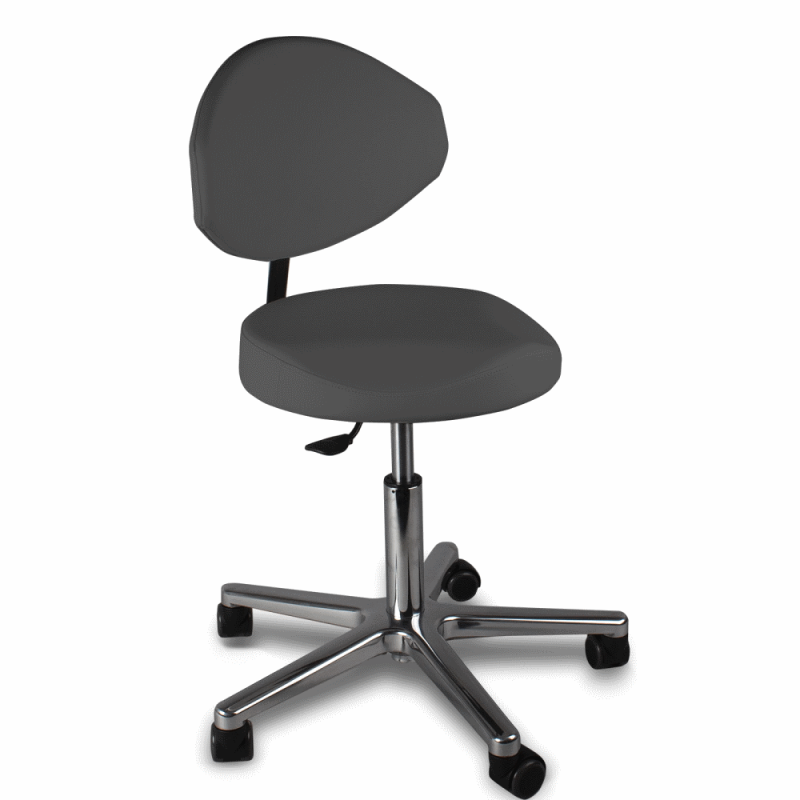 Work chair with leg recesses and backrest