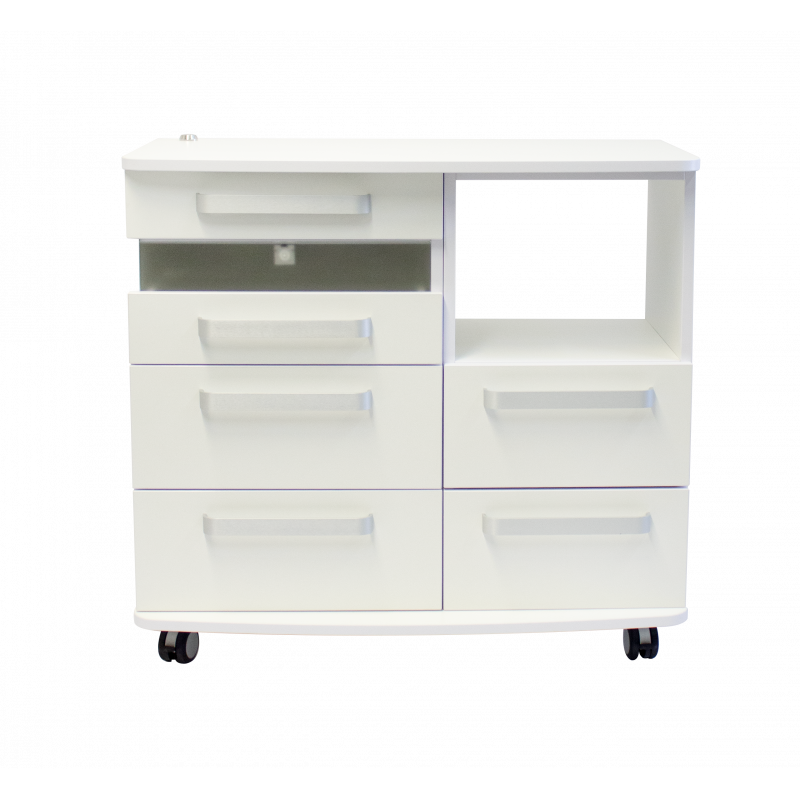 Fußpflegeschrank Compact mit UV - MF rechts, Lampe links